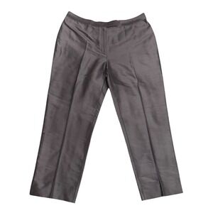 MAG Women's Silk Dress Pants Gray Career Wear Trousers Straight Leg‎ SZ 12